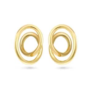 Contour Large Yellow Gold Swirl Earrings