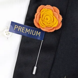 Peluche Graceful Bloom Yellow and Peach Colored Brooch for Men