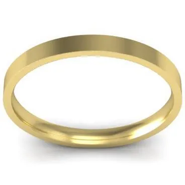 2mm Flat Wedding Ring in 14k