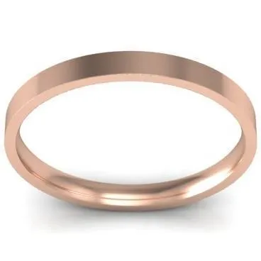 2mm Flat Wedding Ring in 14k