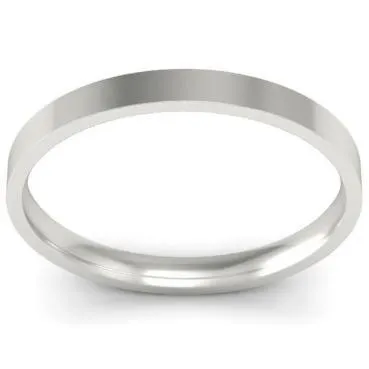 2mm Flat Wedding Ring in 14k