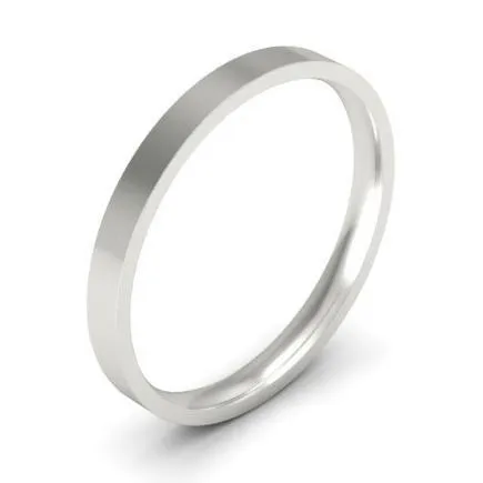 2mm Flat Wedding Ring in 14k