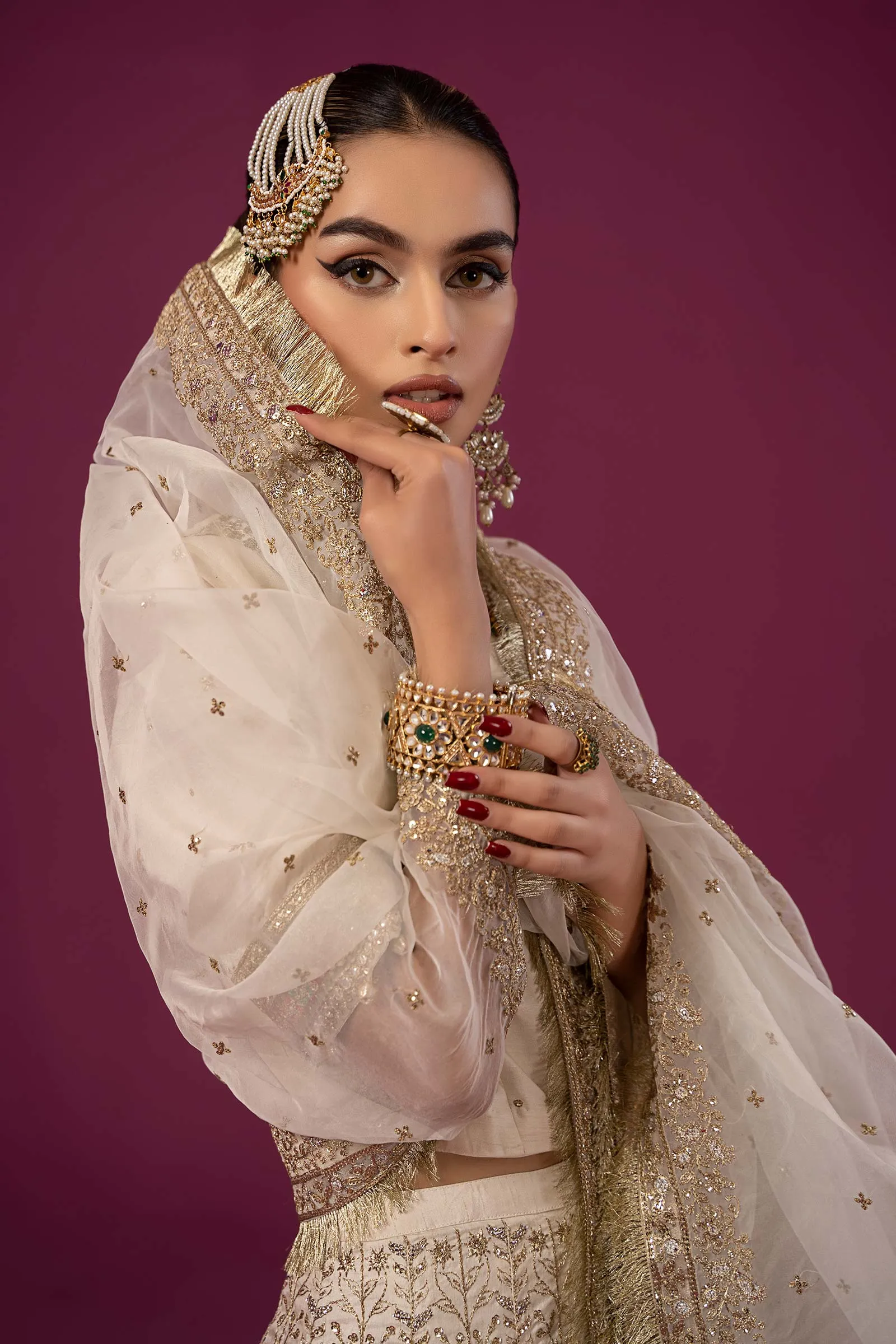 3 Piece Embroidered Raw Silk Suit | SF-EF24-26