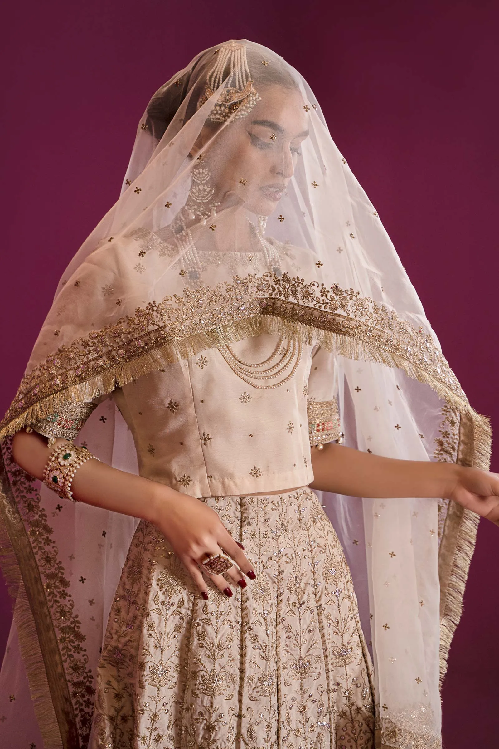 3 Piece Embroidered Raw Silk Suit | SF-EF24-26