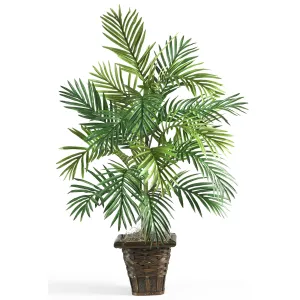 38" Artificial Areca Palm w/Wicker Basket Silk Plant - Low Maintenance, Life-Like & Vibrant Silk Plants For Busy People.