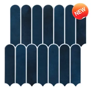 3D Midnight Blue Fish Scale Peel and Stick Wall Tile