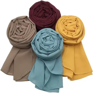 4 Pack Women's Soft Chiffon Scarves