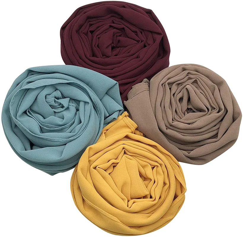 4 Pack Women's Soft Chiffon Scarves