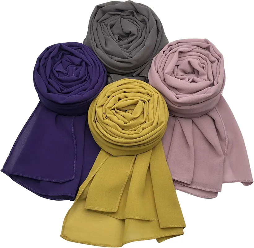 4 Pack Women's Soft Chiffon Scarves