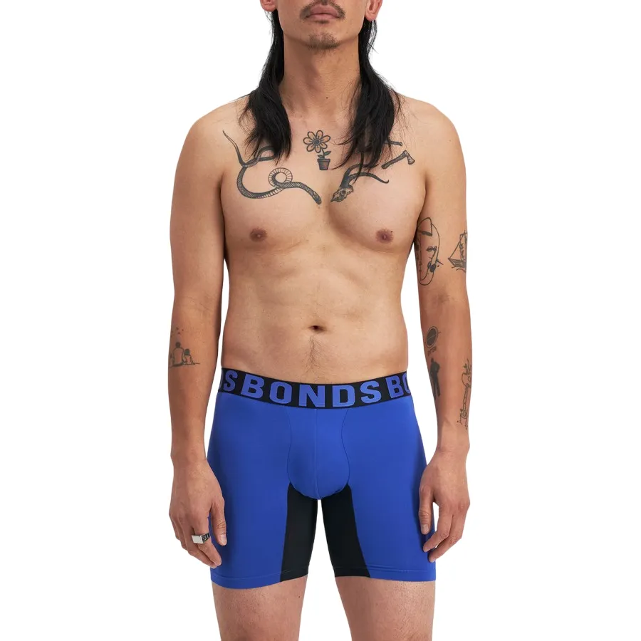 4 x Bonds Mens Chafe Off Trunks Underwear Undies Blue And Black