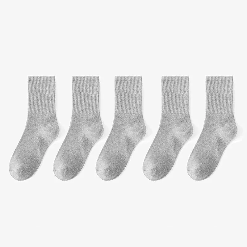 5 Pairs of Multi-color Breathable Long Socks for Men