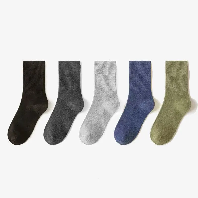 5 Pairs of Multi-color Breathable Long Socks for Men