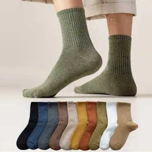 5 Pairs of Multi-color Breathable Long Socks for Men