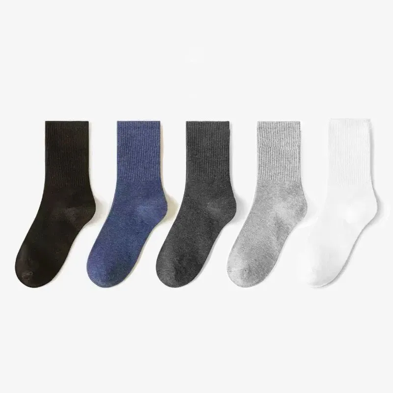 5 Pairs of Multi-color Breathable Long Socks for Men