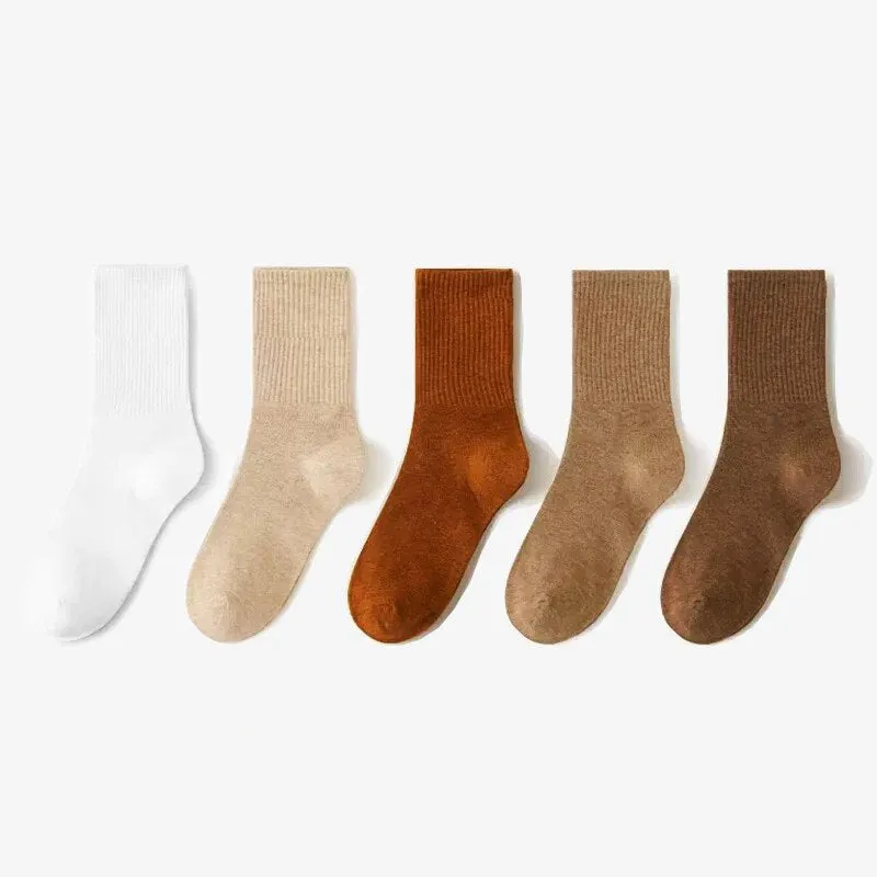 5 Pairs of Multi-color Breathable Long Socks for Men