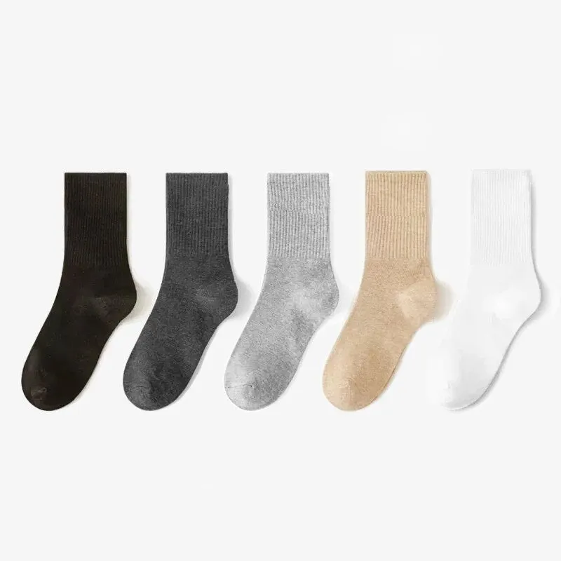 5 Pairs of Multi-color Breathable Long Socks for Men