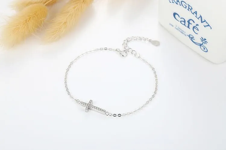 925 Sterling Silver Crystal Charm Bracelet