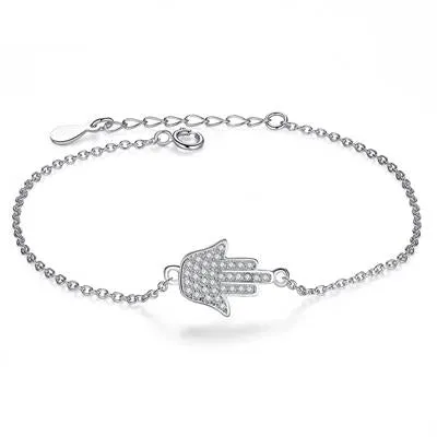 925 Sterling Silver Crystal Charm Bracelet