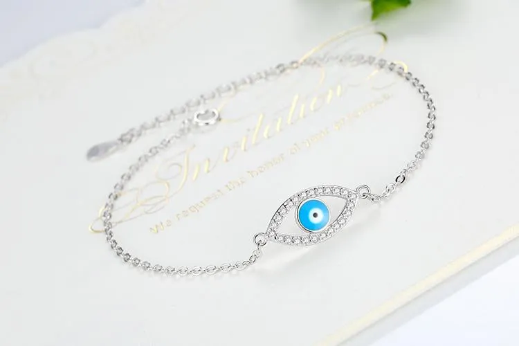 925 Sterling Silver Crystal Charm Bracelet