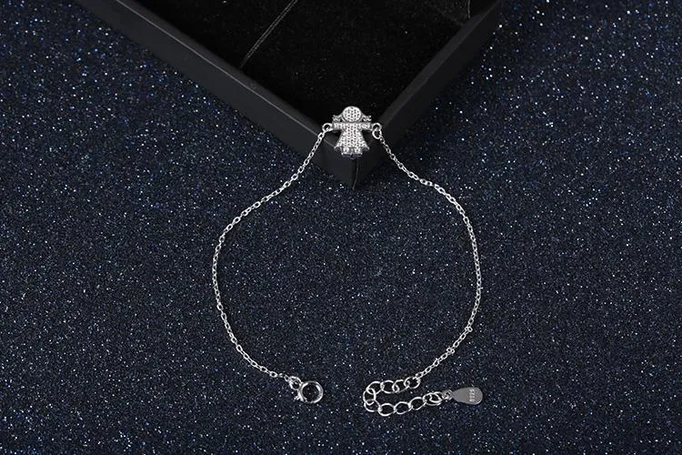 925 Sterling Silver Crystal Charm Bracelet