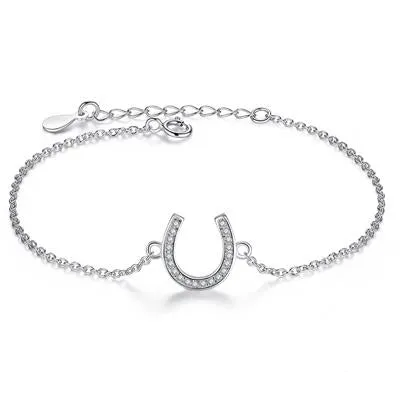 925 Sterling Silver Crystal Charm Bracelet