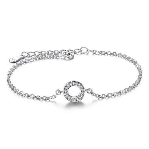 925 Sterling Silver Crystal Charm Bracelet