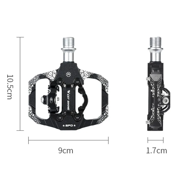 A Pair WEST BIKING YP0802086 Mountain Bike Aluminum Bearing Pedals(Black)