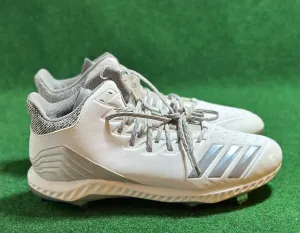 Adidas Icon Bounce Mid Baseball Metal Cleats White Grey CG5181 Men's 13.5