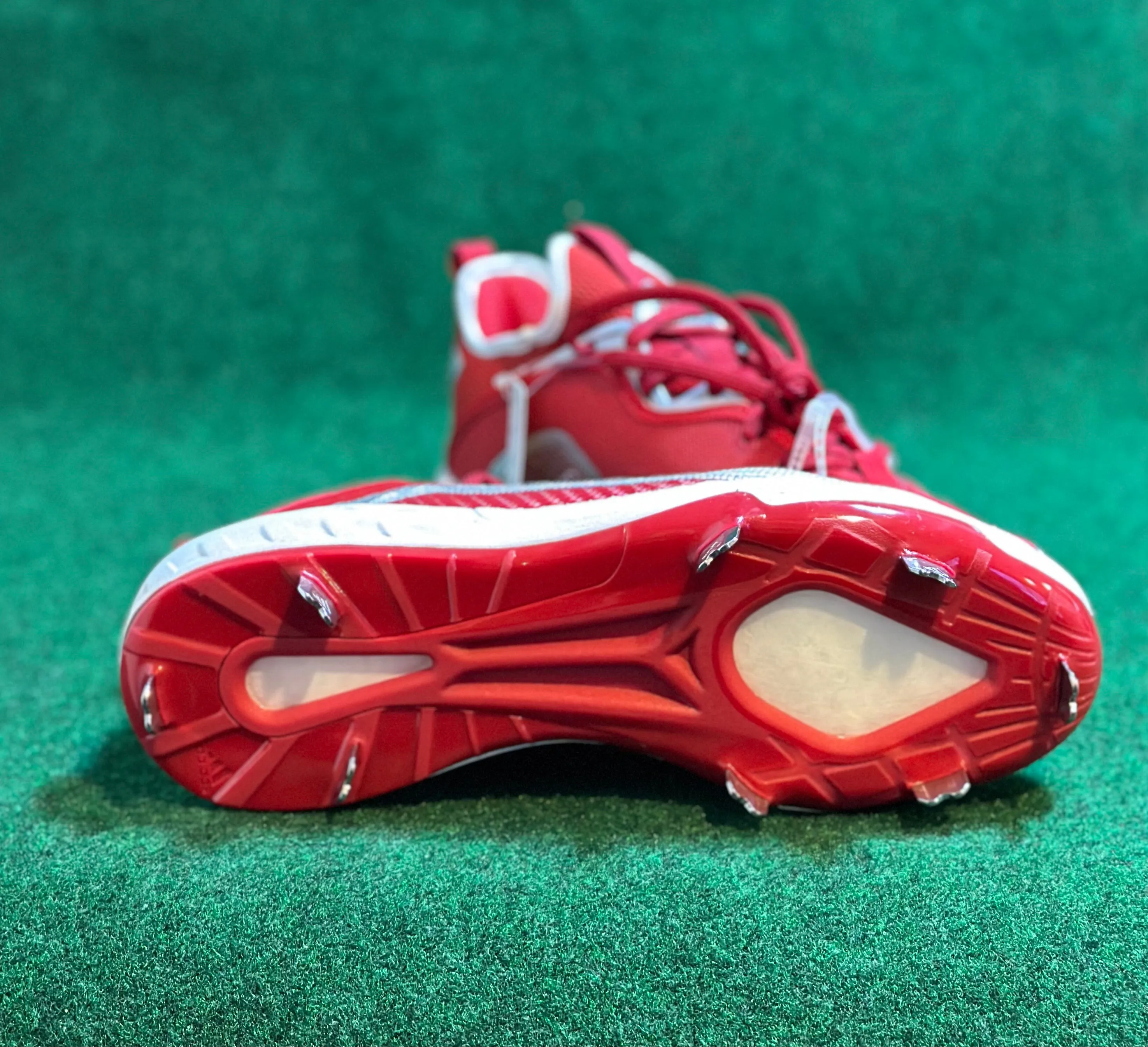 Adidas Iron skin Icon 6 Metal Baseball Cleats Red/White EG6550 Men's Size 8