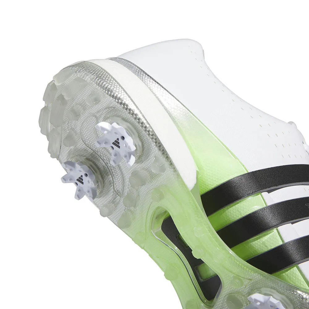 adidas Tour360 24 Spiked Waterproof Shoes - Ftwr White/Core Black/Green Spark