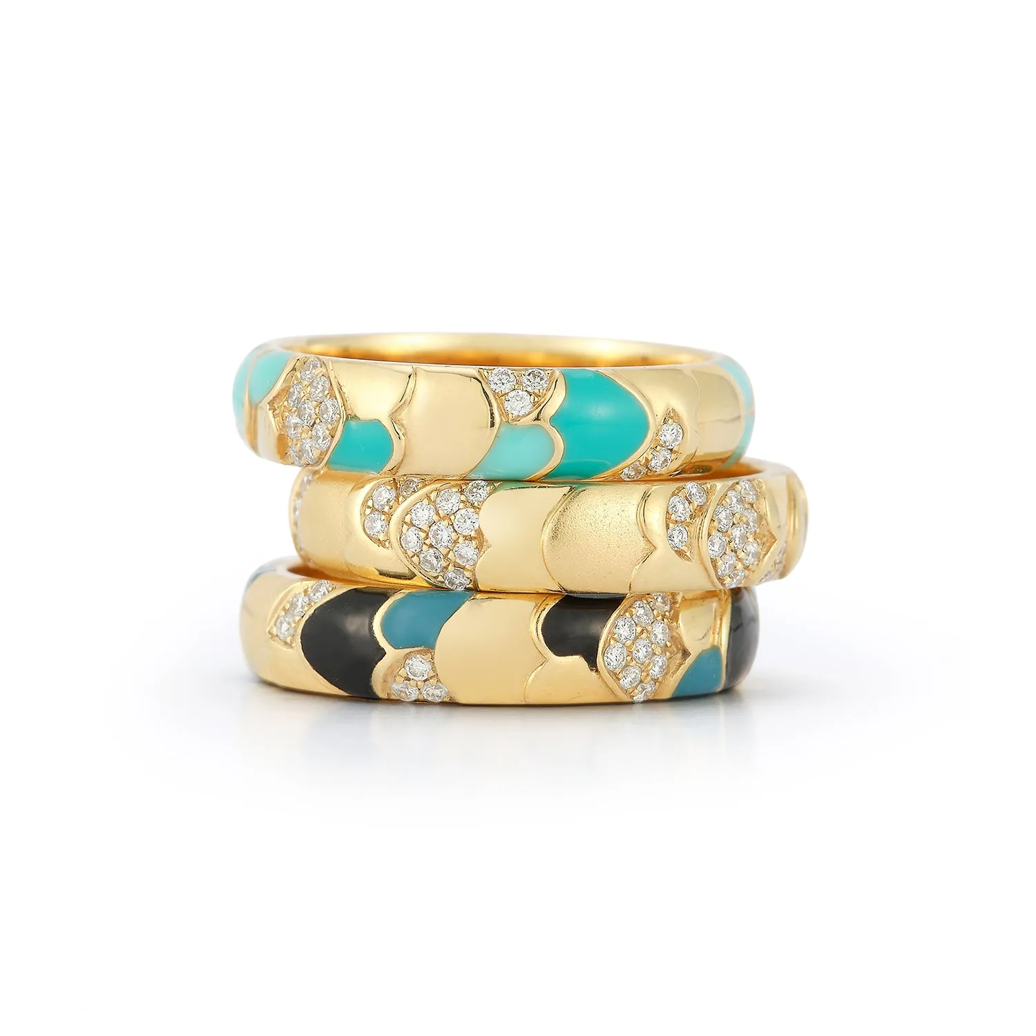 Aegean Ring - Enamel and Diamonds