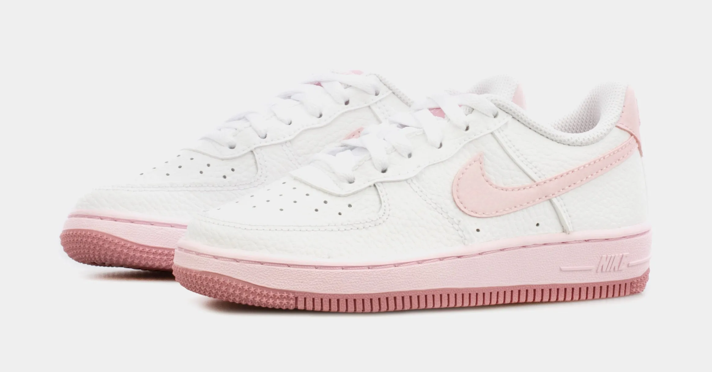 Air Force 1 Preschool Basketball Shoes (White/Pink)