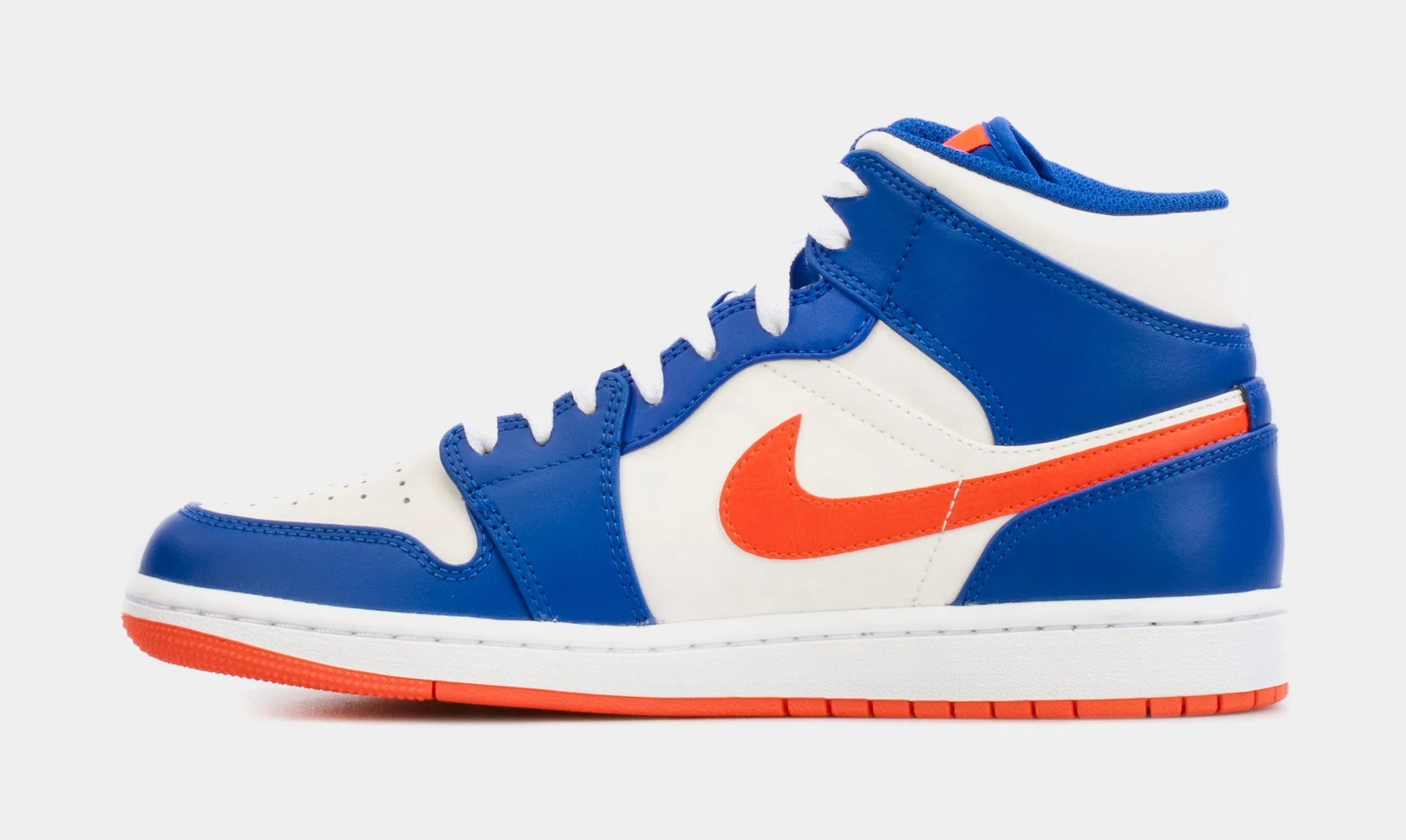 Air Jordan 1 Retro Mid Mens Basketball Shoes (Blue/Orange)