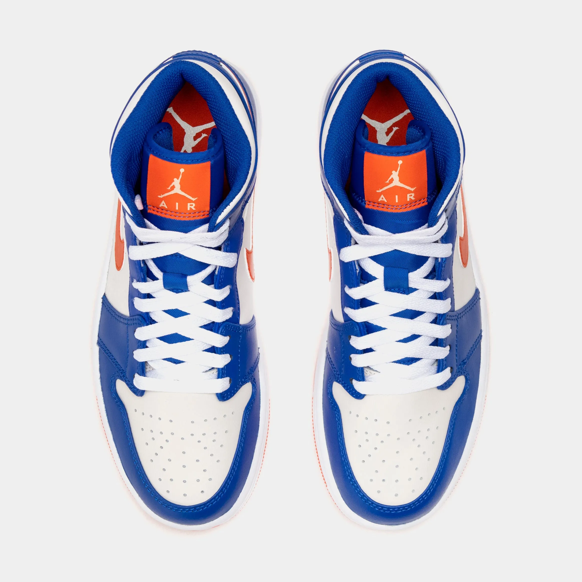 Air Jordan 1 Retro Mid Mens Basketball Shoes (Blue/Orange)