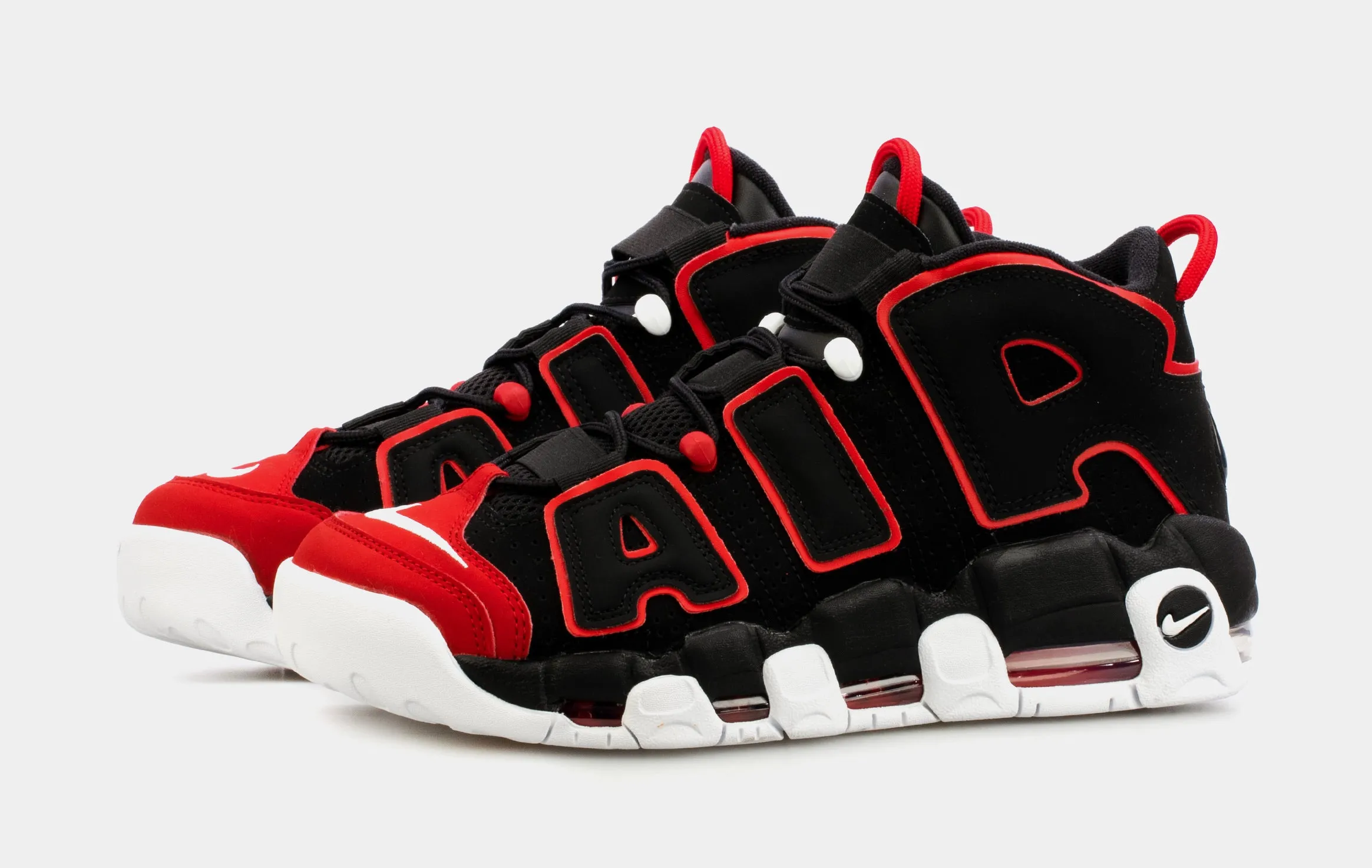 Air More Uptempo Red Toe Mens Basketball Shoes (Black/Red)