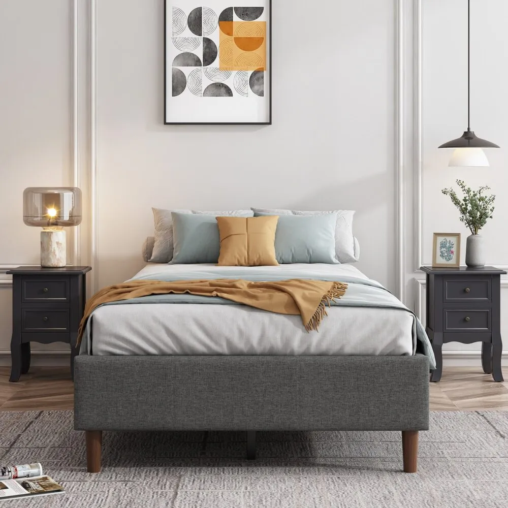 Alexandra Double Bed Base Dark Grey