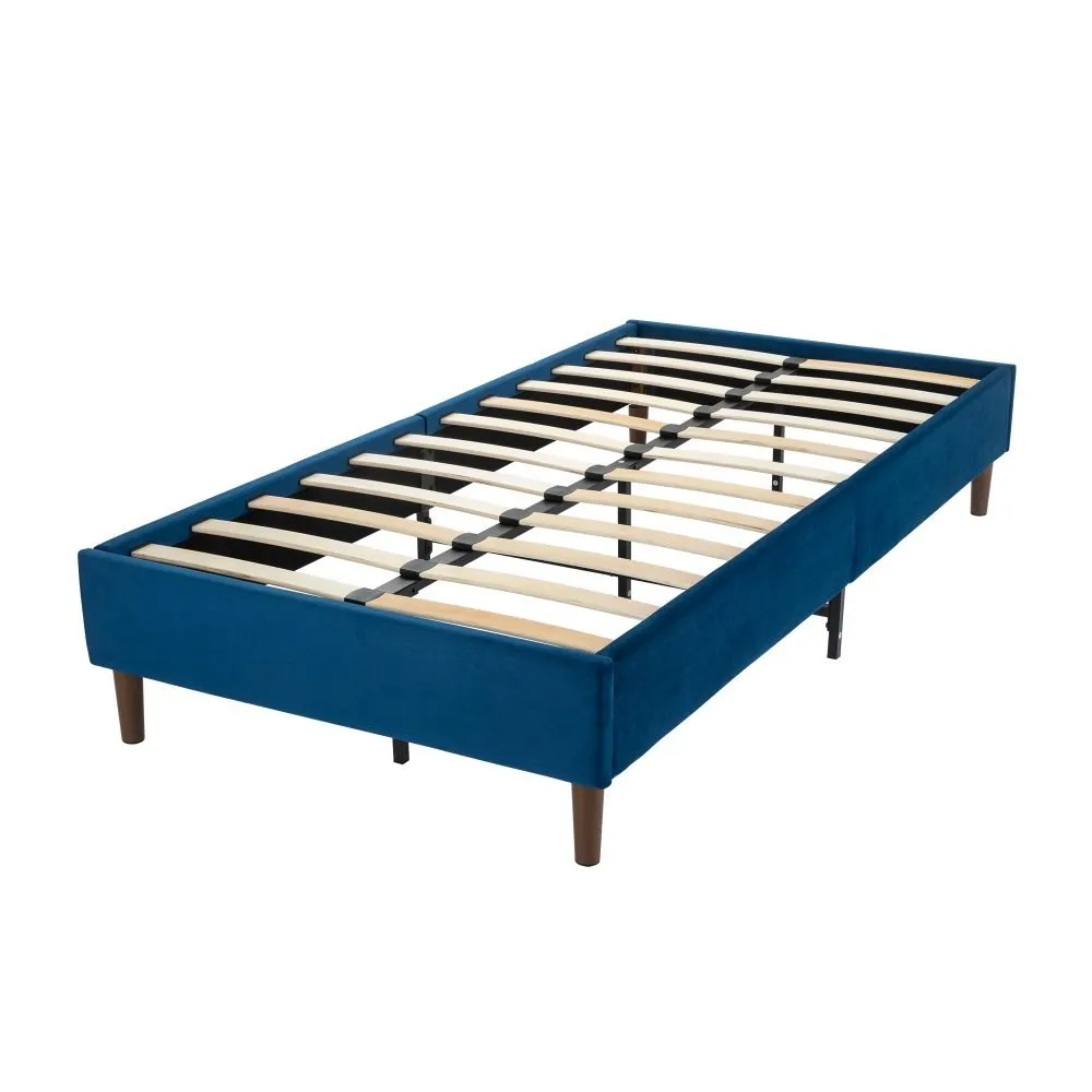 Alexandra Double Bed Base Velvet Blue