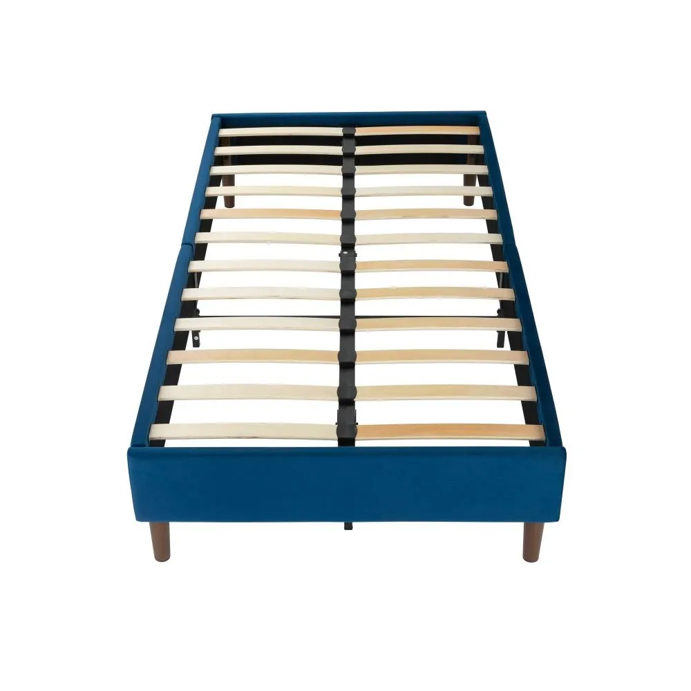 Alexandra Double Bed Base Velvet Blue