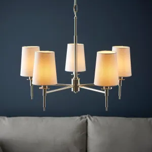 Amos Westminster 5 Light Chandelier Bright Nickel