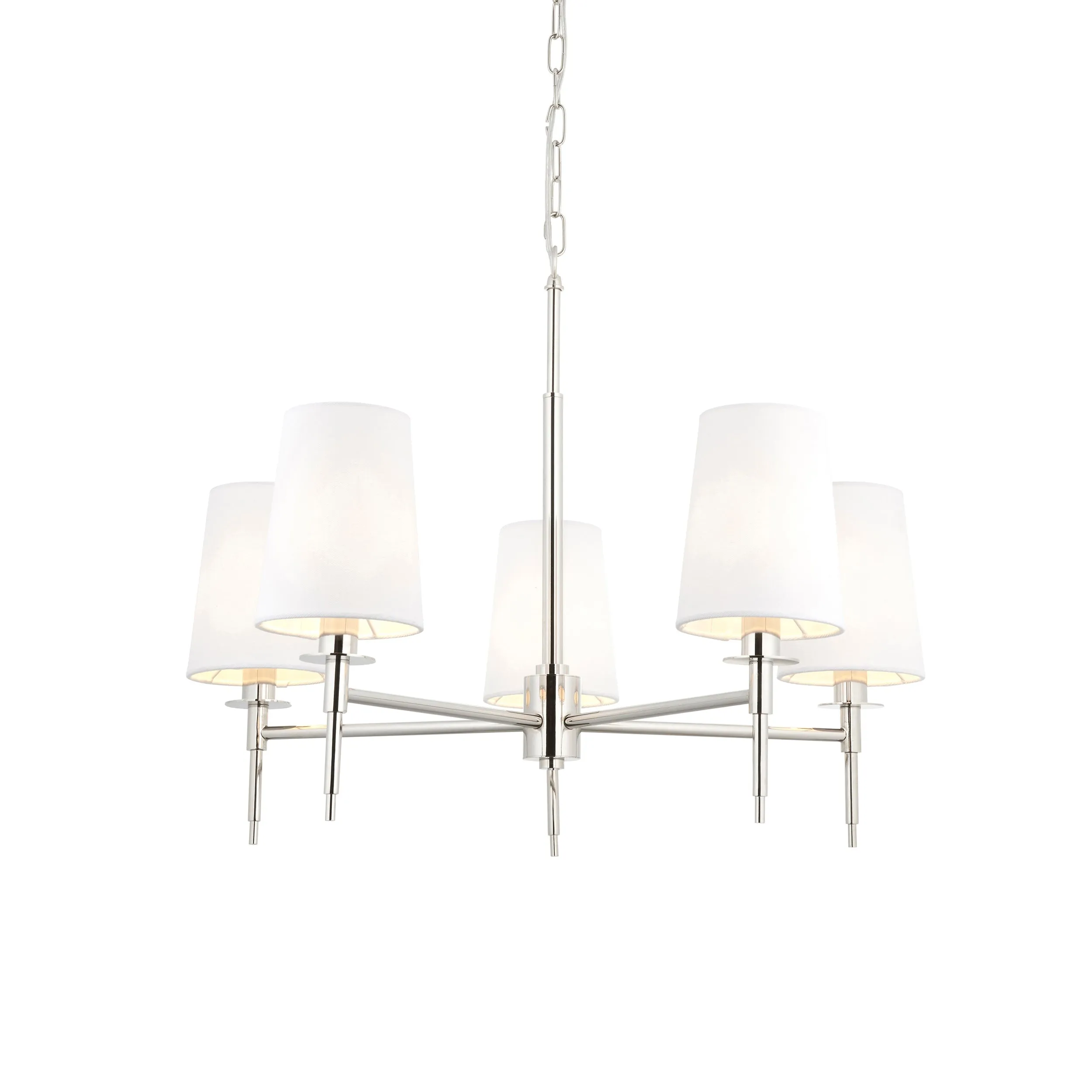 Amos Westminster 5 Light Chandelier Bright Nickel