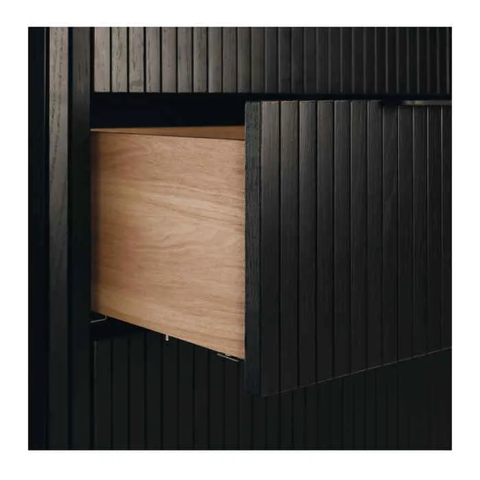 Anders Tallboy - 4 Drawer (Black Oak)