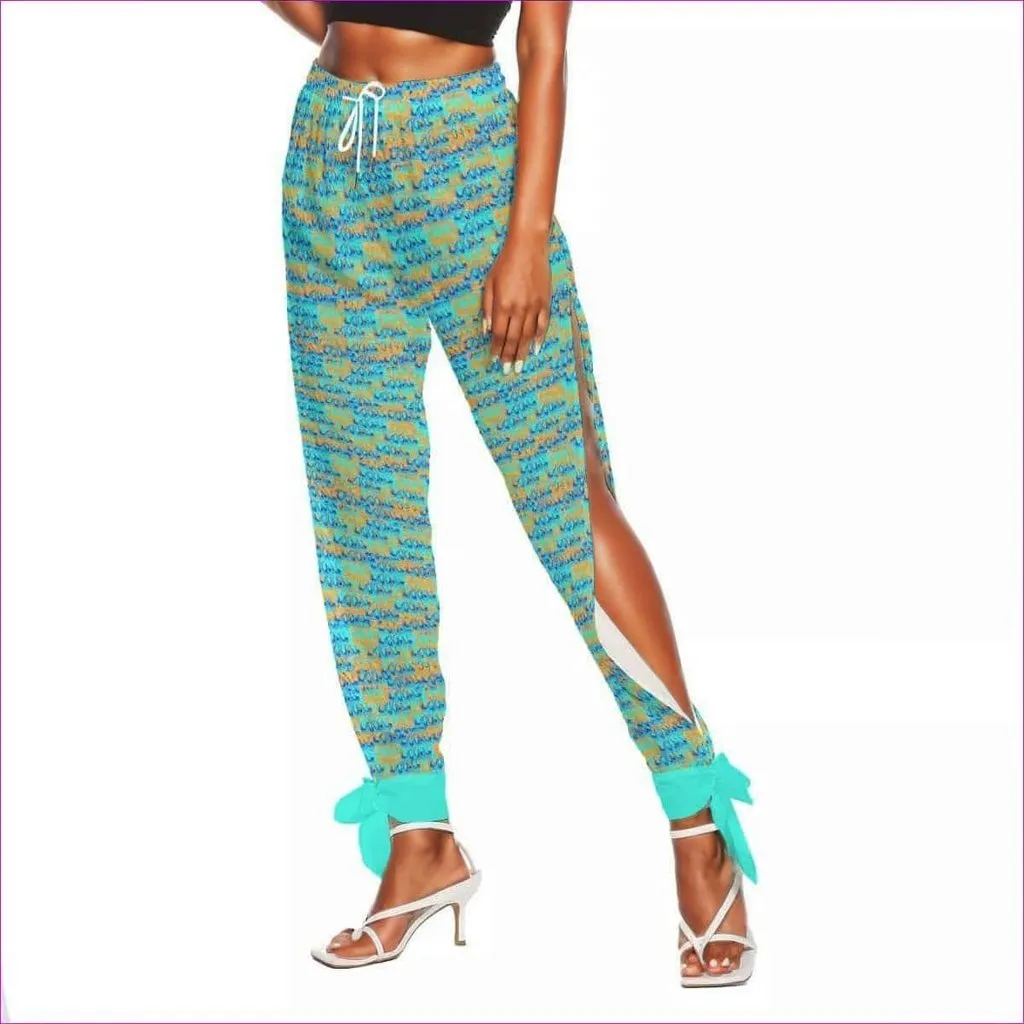 Aqua Flame Womens Side Cut-Out Bottom Strap Pants