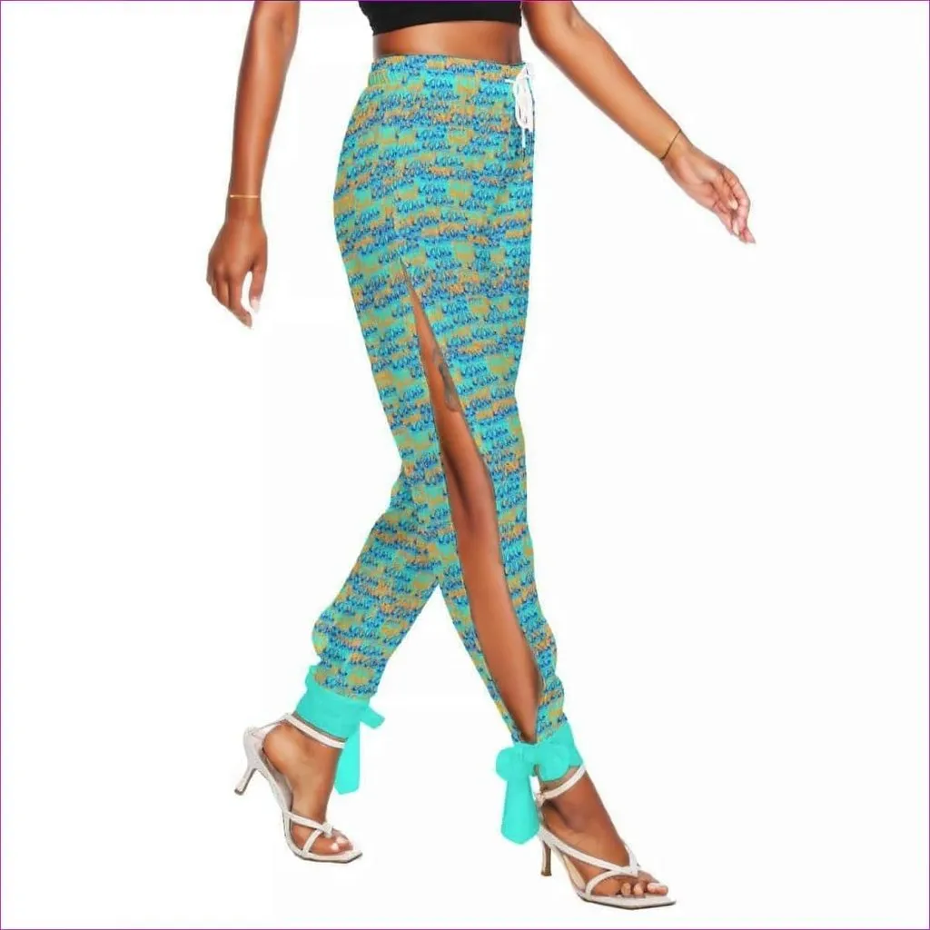 Aqua Flame Womens Side Cut-Out Bottom Strap Pants