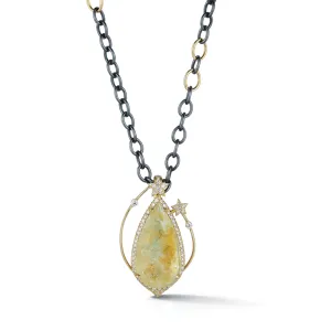 Aquafire, Diamond, Yellow Gold Pendant