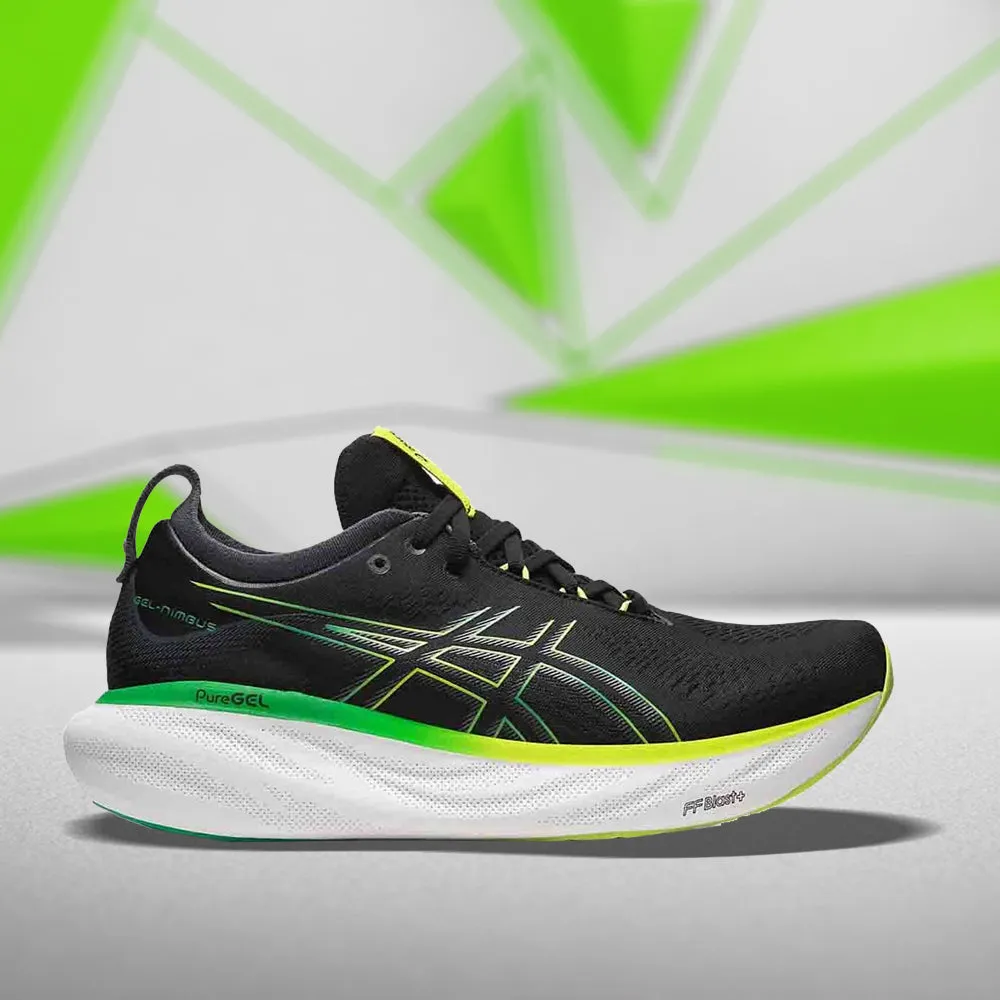 ASICS GEL-NIMBUS 25 (M) - (BLACK/LIME ZEST) - RUNNING SHOES