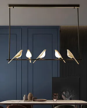 Aves 5 - Sitting Birds Chandelier