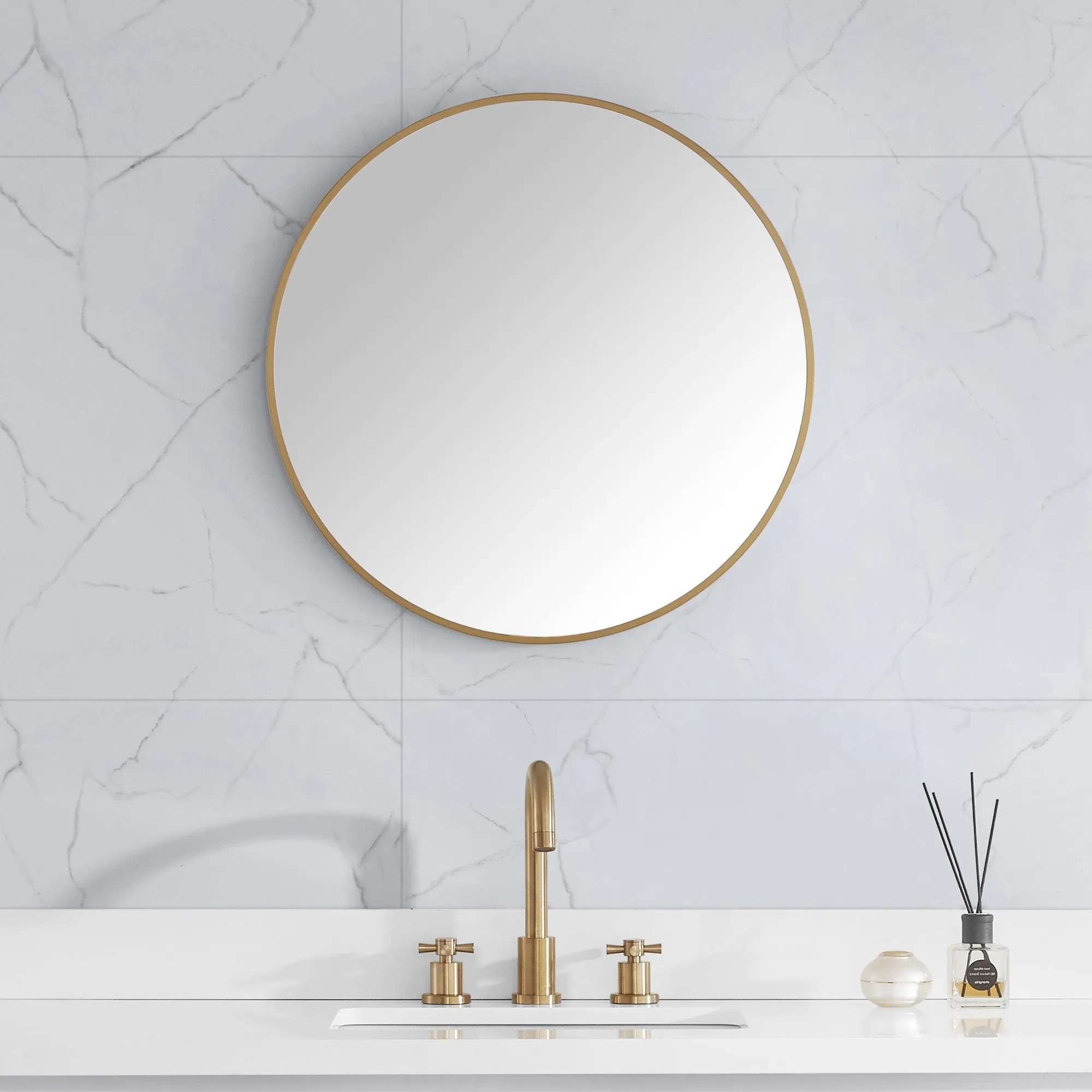 Avon Bathroom Mirror with Stainless Steel Metal Frame