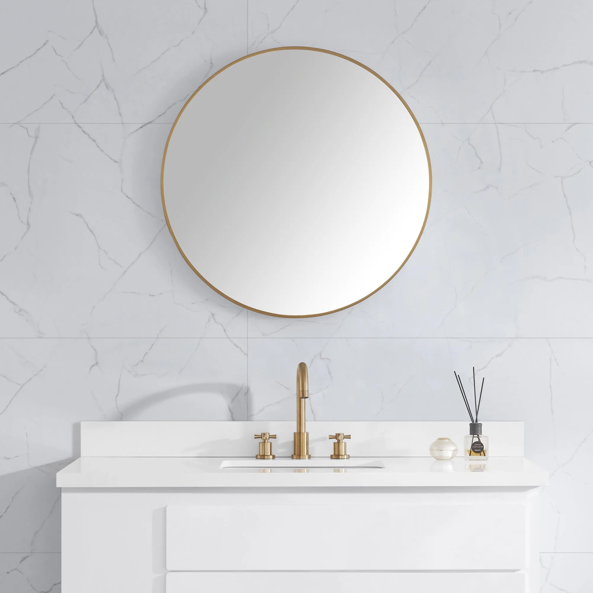 Avon Bathroom Mirror with Stainless Steel Metal Frame