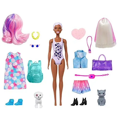 Barbie Color Reveal Doll Set with 25 Surprises Including 2 Pets, Clothes & Accessories