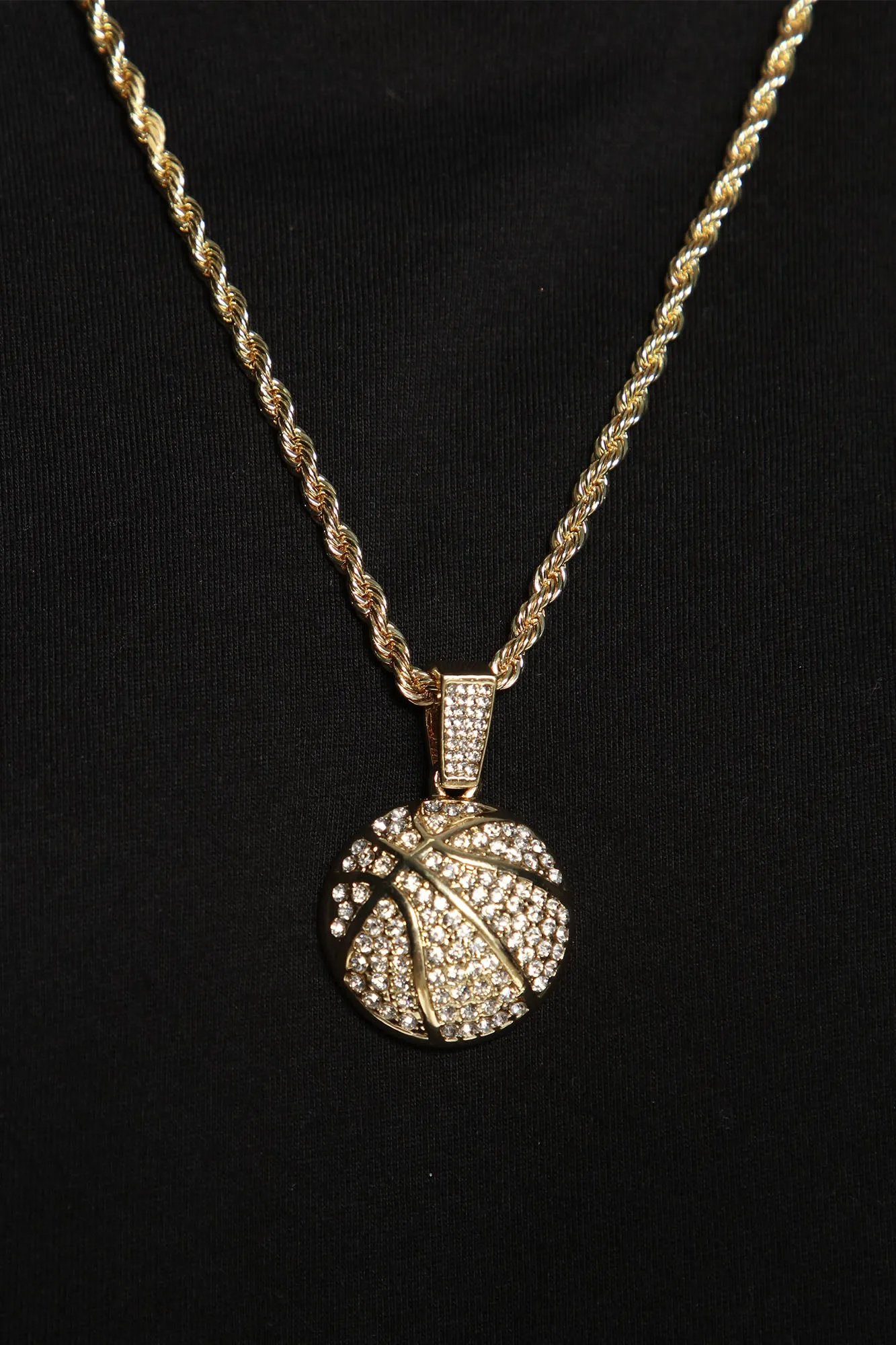 Basketball Pendant Chain Necklace - Gold